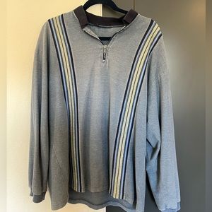 Striped light blue quarter zip